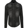 Langarmhemd BRANDIT "Brandit Herren Riley Denim Shirt", Herren, Gr. 3XL, US-Größen, schwarz, 76% Baumwolle, 22% Polyester, 2% Elasthan, unifarben, normal, Langarm, Hemden