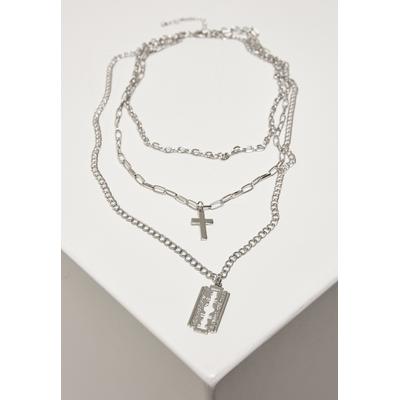 Schmuckset URBAN CLASSICS "Accessoires Razor Blade Necklace" Gr. one size, silberfarben (silver) Damen Schmuck-Sets Schmucksets