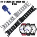 Bracelet de rechange pour Casio G-SHOCK GST-W300 W400 GST-B100 GSHOCK en acier inoxydable 3 perles