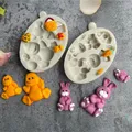 Moule en silicone en forme d'animal lapin canard chocolat plâtre en résine sculpture sur glace