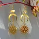 Boucles d'oreilles pendentif soleil et lune en or boucles d'oreilles en cristal de quartz jaune