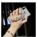 Coque en cristal pour iPhone biscuits Bling bracelet en diamant iPhone 13 14 15 12 Mini 11