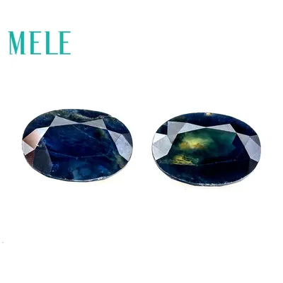 Pierres précieuses ovales en saphir bleu naturel pour la fabrication de bijoux pierres de bricolage