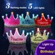 Chapeau d'anniversaire Shoous LED Glow casquette prince couronne de princesse accessoire de