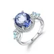 Bijou d'anneaux en argent Sterling 925 pour femmes mariage 3 31 ct bijoux fins Iolite bleu