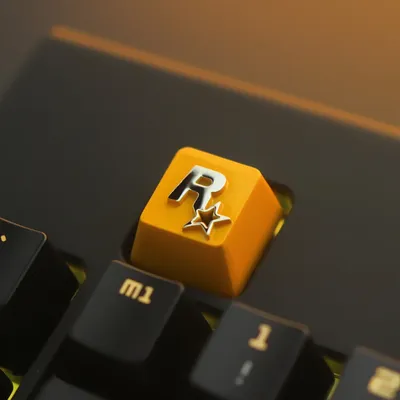 Capuchon de clé rétro4.2 en alliage d'aluminium zingué logo Rockstar Games clavier mécanique