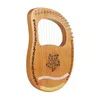 Harpe Lyre en bois d'acajou avec outil d'accordage pour instrument de musique débutant 16 cordes à