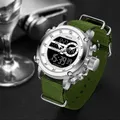 WWOOR – montre-bracelet en Nylon pour hommes numérique sport militaire Quartz luxe