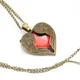 Collier rétro Long avec pendentif en forme de cœur de pêche pour femmes bijoux en cristal rouge