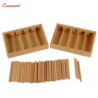 CANSMARTER – boîte de baguettes en bois Montessori outils d'enseignement pour enfants boîte de