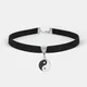 Yin Yang – collier ras du cou en Faux daim noir 10mm 1 pièce plat cordon en cuir breloque 13