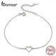 BAMOER – Bracelet classique personnalisé en forme de cœur Bracelet à mailles fines en argent