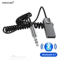 Mx-Adaptateur Bluetooth 3.5 pour Voiture Jack 5.1mm USB Récepteur Haut-Parleur Kit Mains