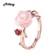 MoBuy mri025 – bague en Quartz Rose naturel fleur spéciale argent Sterling 925 plaqué or bijoux