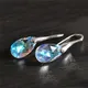 Boucles d'oreilles en cristal pour femmes bijou bleu pendentif crochet breloque diamant cadeau