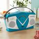 Retro CD Player Boombox Turquoise H19 x W36 x D12cm