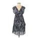 H&M Casual Dress - Wrap: Blue Print Dresses - Women's Size Small