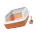Cat with Litter Sifting Prevent Leakage High Sided Easy to Clean Heightening Splashing Removable Kitty Litter Tray Pink