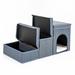 MIDUO Blue 3 Tiers Dog Stairs Pet Steps with Storage Box Pet Stairs