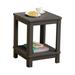 Keter Deluxe Outdoor Indoor Side Table Two Tiers & Easy Assembly Pairs Perfect w/ Outdoor & Indoor in Brown | 20.5 H x 15.9 W x 15.9 D in | Wayfair