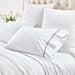 Pine Cone Hill Dottie Embroidered 400 Thread Count Pillowcase 100% cotton in White/Black | Standard | Wayfair PC4078-S