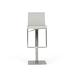 VIG Furniture Lassan - Modern Leatherette & Brushed Stainless Steel Bar Stool Metal in Gray | 18.5 W x 18.75 D in | Wayfair VGHR5040GB-1-LTGRY-BS-1