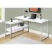 Orren Ellis Computer Desk, Home Office, Corner, Storage Shelves, 60"L, L Shape, Work, Laptop, Metal Wood/Metal in White | Wayfair