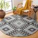 Black/Gray 72 x 72 x 0.24 in Indoor Area Rug - Union Rustic Arbenor Southwestern Handmade Kilim Wool/Area Rug in Gray/Black Polyester/Wool | Wayfair