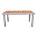 Latitude Run® Catalina Powder Coated Steel Outdoor Coffee Table Wood/Metal in Brown/White | 16.93 H x 23.62 W x 39.37 D in | Wayfair