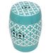 Bungalow Rose Ceramic Garden Stool Ceramic in Blue/Green/White | 18 H x 13 W x 13 D in | Wayfair C77854E4E3FD42C799DC44E89A9634CC