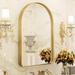 Latitude Run® Briannon Arch Metal Wall Mounted Accent Mirror Metal in White/Yellow | 36 H x 24 W x 4 D in | Wayfair