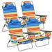 2 or 4-Pack Folding Beach Chair 5-Position Outdoor Reclining Chairs
