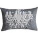 HomeRoots 13" X 20" Grey And White Abstract Zippered Polyester Throw Pillow