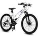 Women Mountain Bike 24 Inch Wheels Gear MTB with Dual Disc Brakes for Teenagers 21 Speed Mountain Bicycle Bike White