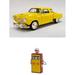 Diecast Car w/Gas Pump - 1951 Studebaker Champion Yellow - Acme A1809203 - 1/18 scale Diecast Model Toy Car