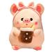 New Creative Transformation Milk Tea Pig Pillow Girl Doll Gift Plush Toy Doll Piglet Plush Toy Home Decoration Toy 12 Inches