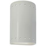 Ambiance 9 1/2"H Matte White Perfs Closed LED Wall Sconce