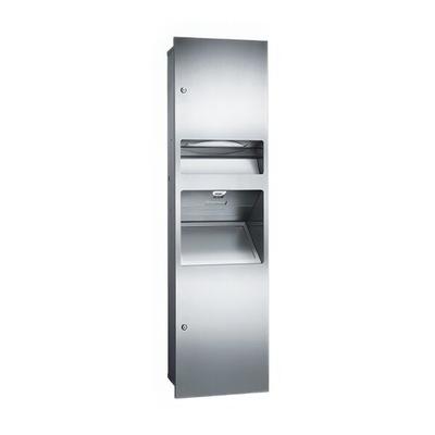 American Specialties, Inc. Simplicity 10-64672-1 Recessed Paper Towel Dispenser with Automatic High-Speed Hand Dryer and Waste Receptacle - 110/120V