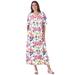 Plus Size Women's Button-Front Essential Dress by Woman Within in White Multi Garden (Size 2X)