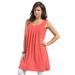 Plus Size Women's Swing Ultimate Tunic Tank by Roaman's in Sunset Coral (Size L) Top