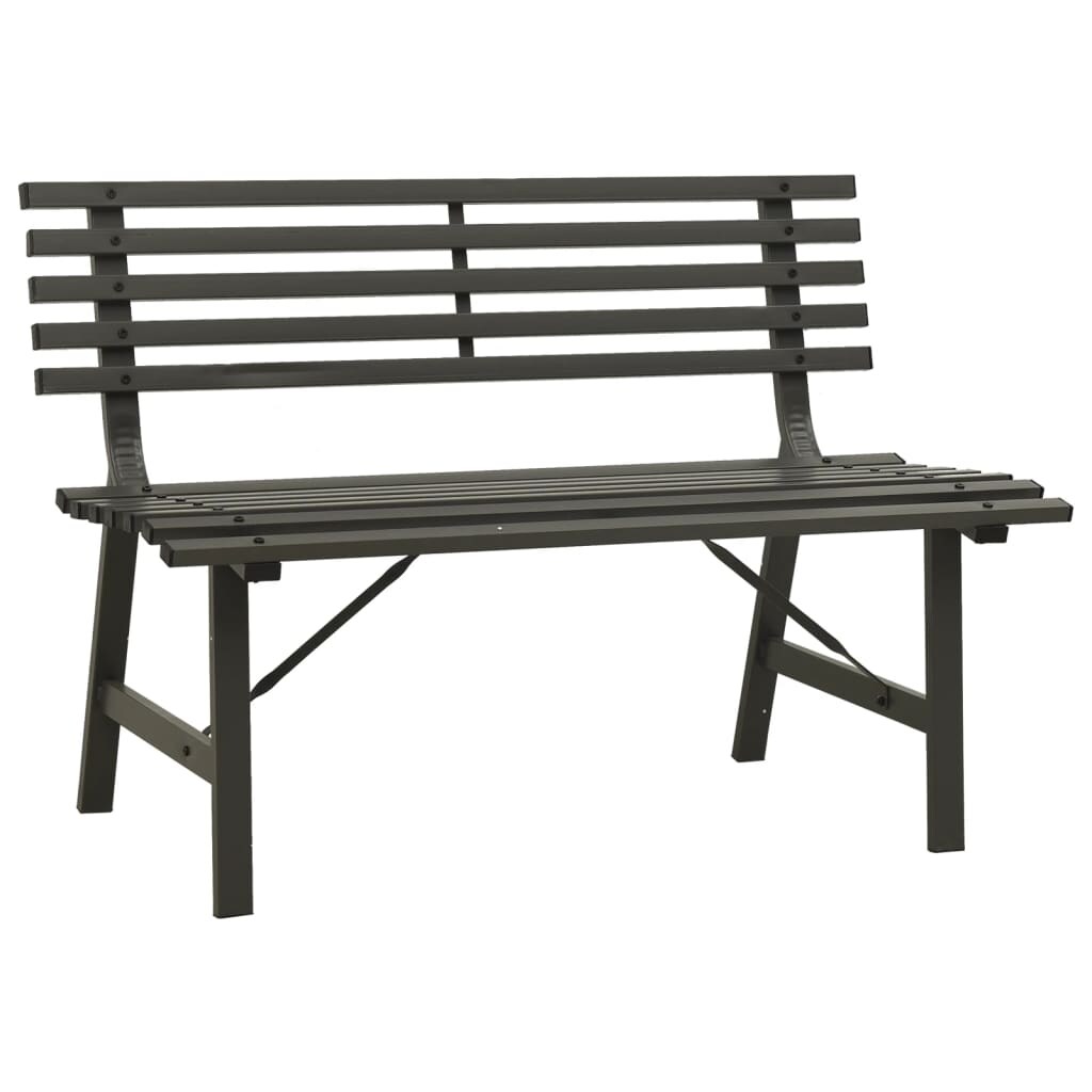 vidaXL Gartenbank 110 cm Stahl Schwarz Image