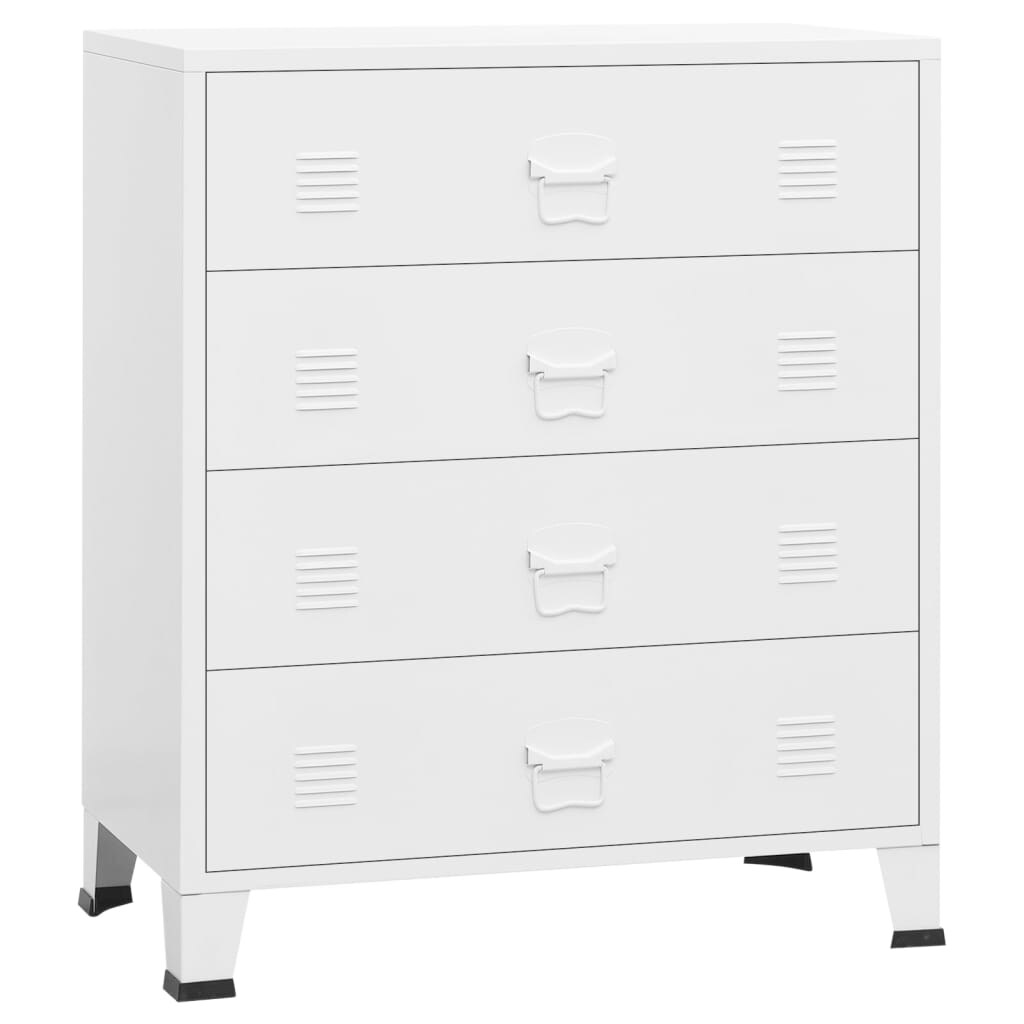 vidaXL Industrial Kommode mit Schubladen Weiß 78x40x93 cm Metall Image