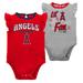 Girls Newborn & Infant Red/Heather Gray Los Angeles Angels Little Fan Two-Pack Bodysuit Set