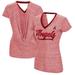 Women's Touch Red Los Angeles Angels Halftime Back Wrap Top V-Neck T-Shirt