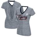 Women's Touch Navy Detroit Tigers Halftime Back Wrap Top V-Neck T-Shirt