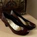 Giani Bernini Shoes | Giani Bernini Brown Patent Rounded Toe Pumps Women’s Size 7 1/2 | Color: Brown/Gold | Size: 7.5