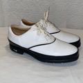 Nike Shoes | Nike Air 305266 101 Women's Soft Spike White Black Leather Golf Shoes Sz 7 | Color: White | Size: 9.5