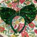 Disney Accessories | Disney Women’s St. Patricks Day Bow Ears Green Headband Sequins Unisex | Color: Green/Pink/Red | Size: Os