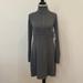 Athleta Dresses | Athleta Gray Olympia Sweater Dress Mock Neck Zip Front Long Sleeve Wool Dress | Color: Gray | Size: S