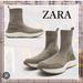 Zara Shoes | Fabric High Top Sneakers Beige 5650/010 | Color: Tan | Size: 9